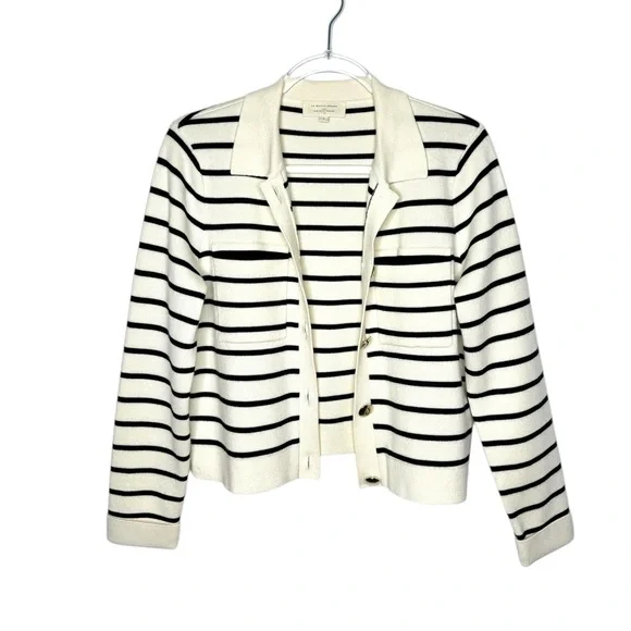 Sezane | NWOT Betty Cardigan in Navy/Ecru Stripe RARE OG Gold Buttons Small - Picture 12 of 14